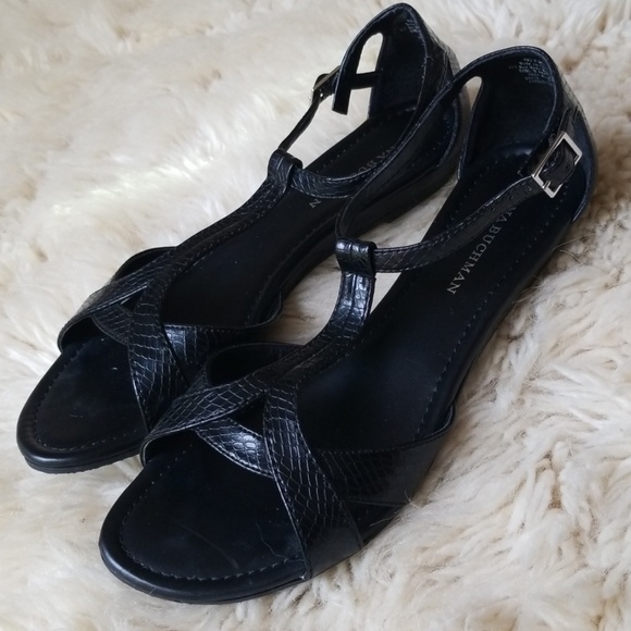 black snakeskin sandals